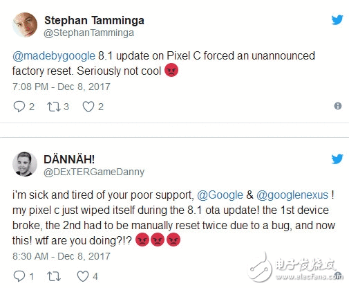 Pixel C平板进级Android 8.1后,数据自动擦除