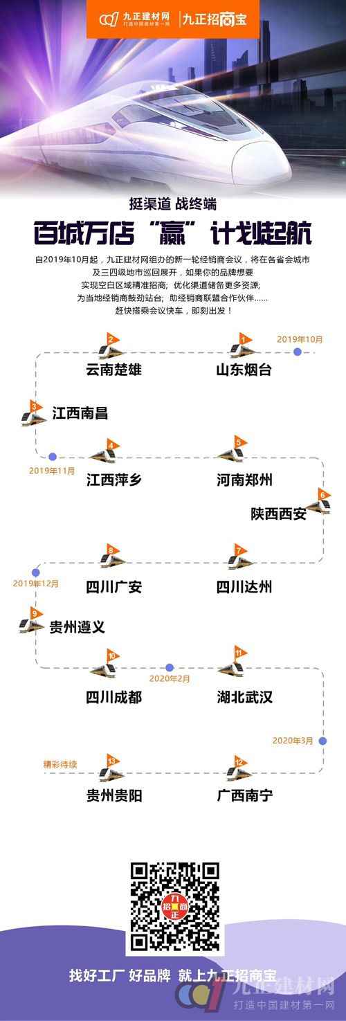  九正全国行预告 | 100城巡回式建材家居经销商会议集会会议专列即将发车！赶忙上车！