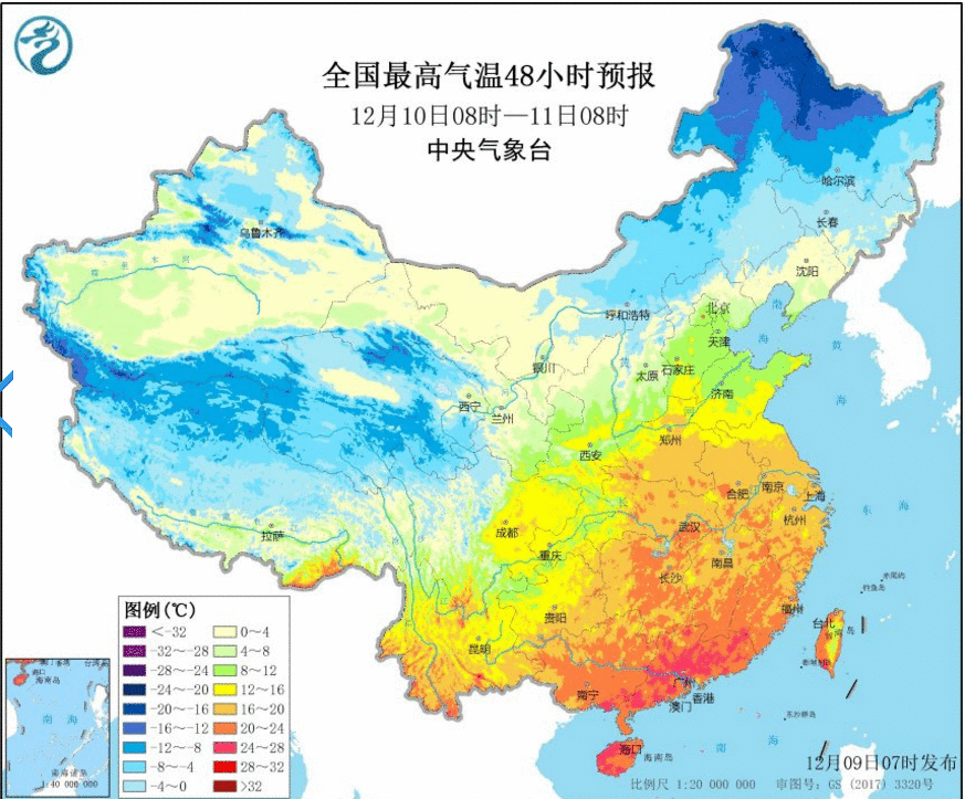 9日起稍回暖，将来五天广东依然无雨