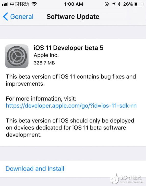 iOS11开拓者预览版Beta5今天推送 哪些设备可以进级iOS11？