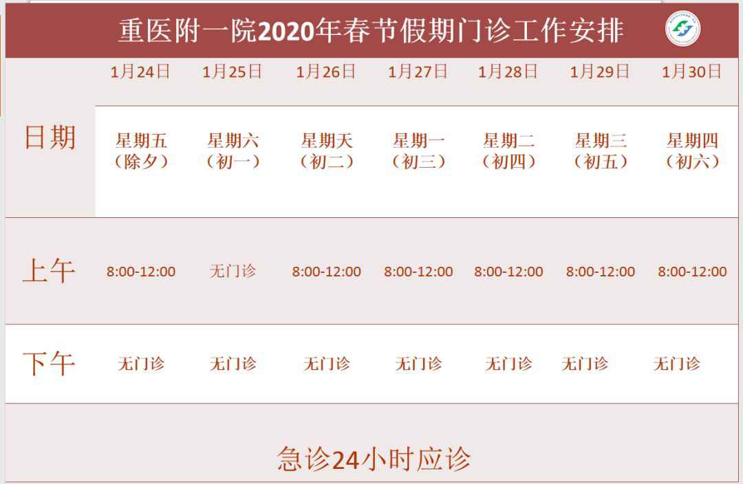 重庆主城各大医院春节门诊布置出炉 就诊前记得查察