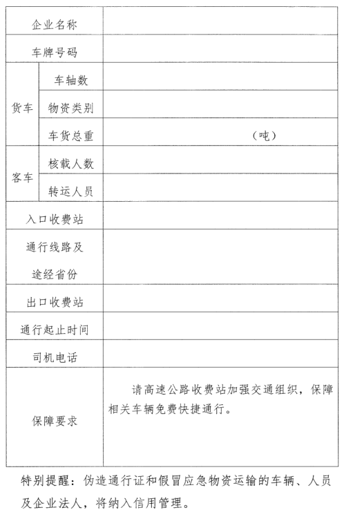  河南省新型冠状病毒传染的肺炎疫情防控批示部关于治理利用应急运输通行证事情的告示