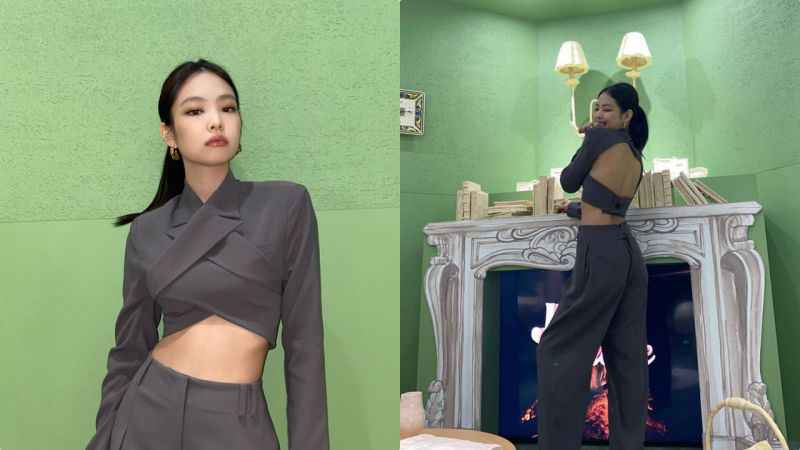 BLACKPINK Jennie这身西装Look...一回身太惊艳了