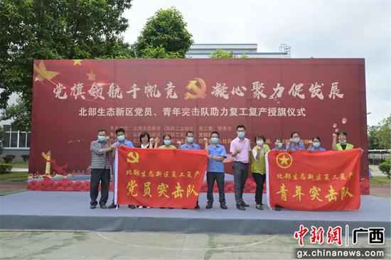 柳州北部生态新区为青年突击队授旗引发先锋楷模浸染
