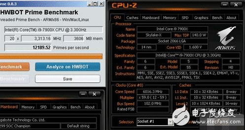 全球最牛CPU降生：i9-7900X超频至6016MHz得分12189.52！需零下110度极寒情况