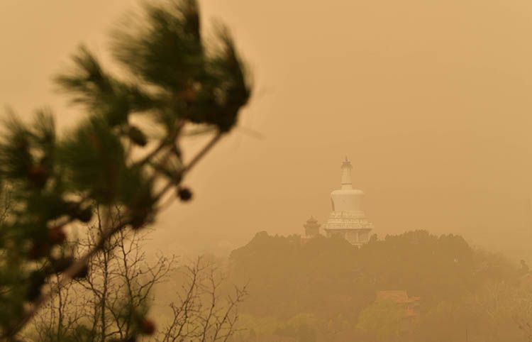 实拍 | 北京再次沙尘来袭，黄沙覆盖中的故宫、鸟巢