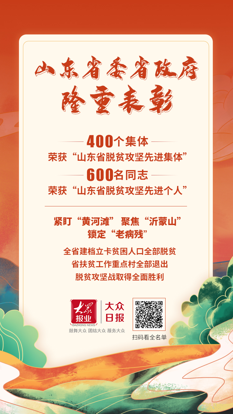 山东省脱贫攻坚先进集团和先进小我私家