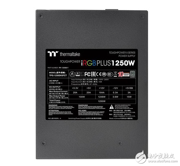 Thermaltake发布1250W新旗舰电源：让你的机箱各种酷炫 全球首个1680万色RGB