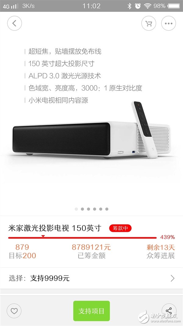 米家激光电视到底有多受接待？一个小时筹资近880万元你怎么看？