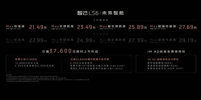 21.49万元起智己LS6极速可达305km/h