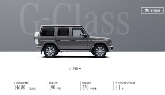 奔驰G级价格上涨，最高涨3.82万元
